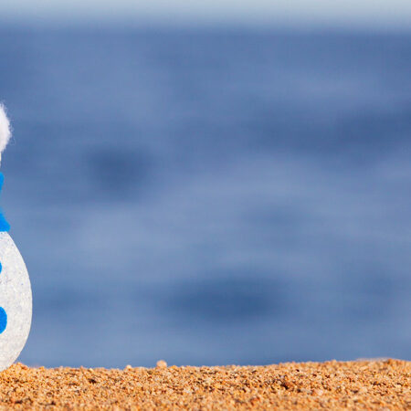 Snowman on sand