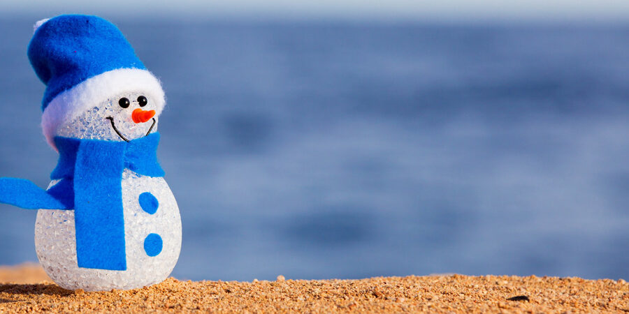 Snowman on sand